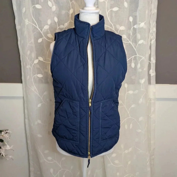 J. Crew  Quilted Navy Vest, Size XS - Picture 1 of 7